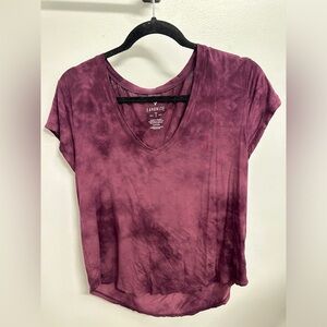 Maroon Tye Dye American Eagle Outfitters T Shirt
